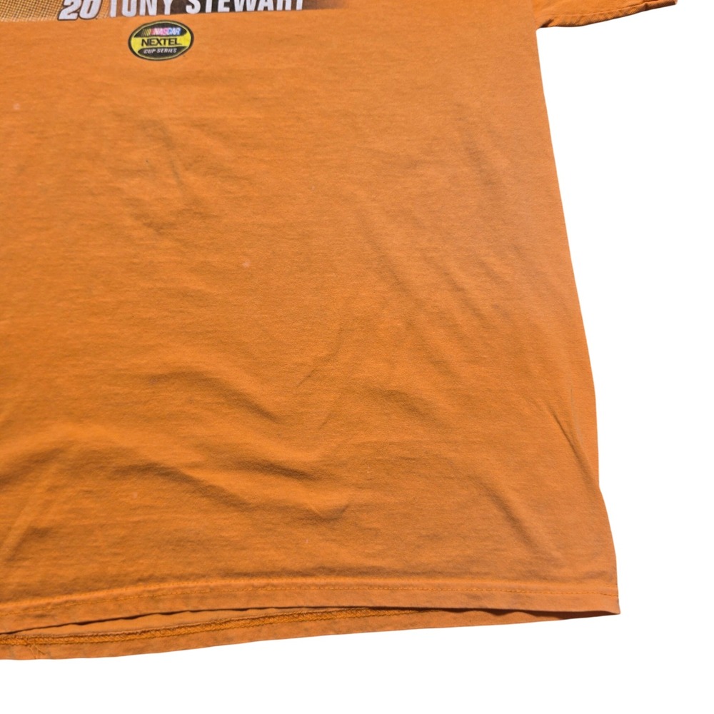 Y2K Distressed Gorpcore Tee Mens XL Orange 2006 NASCAR Tony Stewart Nextel‎ Cup - Picture 11 of 13